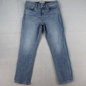 Daze Denim Sweet Mid Rise Slim Straight Jean Blue Distressed 29